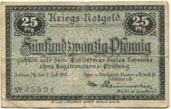 Soltau - Spar- Darlehns-Verein eGmbH - 1.7.1917 - 31.12.1918 - 25 Pfennig