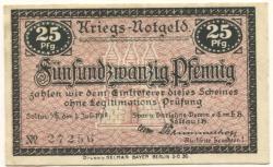 Soltau - Spar- Darlehns-Verein eGmbH - 1.7.1918 - 31.12.1919 - 25 Pfennig