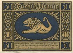 Soltau - Spar- Darlehns-Verein eGmbH - 1.1.1921 - Ende 1922 - 50 Pfennig