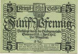 Sommerfeld (heute: PL-Lubsko) - Stadt - 1.4.1917 - 5 Pfennig