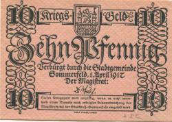 Sommerfeld (heute: PL-Lubsko) - Stadt - 1.4.1917 - 10 Pfennig
