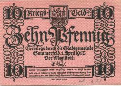 Sommerfeld (heute: PL-Lubsko) - Stadt - 1.4.1917 - 10 Pfennig
