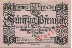 Sommerfeld (heute: PL-Lubsko) - Stadt - 1.4.1917 - 50 Pfennig