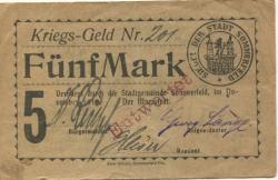 Sommerfeld (heute: PL-Lubsko) - Stadt - November 1918 - 1.3.1919 - 5 Mark
