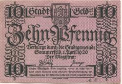 Sommerfeld (heute: PL-Lubsko) - Stadt - 1.4.1920 - 10 Pfennig