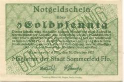 Sommerfeld (heute: PL-Lubsko) - Stadt - 31.10.1923 - 5 Gold-Pfennig