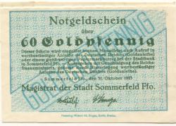 Sommerfeld (heute: PL-Lubsko) - Stadt - 31.10.1923 - 60 Gold-Pfennig