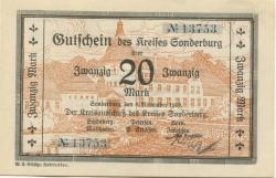 Sonderburg (heute: DK-Sønderborg) - Kreis - 8.11.1918 - 20 Mark