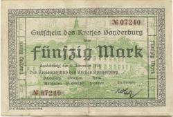 Sonderburg (heute: DK-Sønderborg) - Kreis - 8.11.1918 - 50 Mark