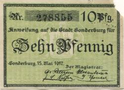 Sonderburg (heute: DK-Sønderborg) - Stadt - 15.5.1917 - 10 Pfennig 