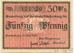 Sonderburg (heute: DK-Sønderborg) - Stadt - 15.5.1917 - 50 Pfennig 