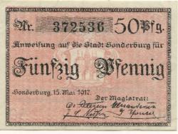 Sonderburg (heute: DK-Sønderborg) - Stadt - 15.5.1917 - 50 Pfennig