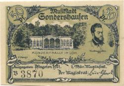 Sondershausen - Stadt - Pfingsten 1921 -50 Pfennig