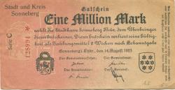 Sonneberg - Kreis und Stadt - 14.8.1923 - 1 Million Mark