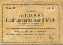 Sonneberg - Kreis und Stadt - 15.8.1923 - 500000 Mark