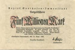 Sonthofen und Immenstadt - Bezirk - 15.9.1923 - ab 15.11.1923 - 5 Millionen Mark