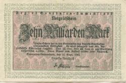Sonthofen und Immenstadt - Bezirk - 15.9.1923 - ab 15.11.1923 - 10 Milliarden Mark