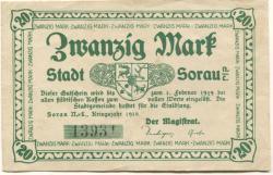 Sorau (heute: PL-Zary) - Stadt - 1918 - 1.2.1919 - 20 Mark