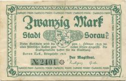 Sorau (heute: PL-Zary) - Stadt - 1918 - 1.2.1919 - 20 Mark
