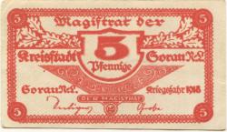 Sorau (heute: PL-Zary) - Stadt - 1918 - 31.12.1920 - 5 Pfennig 