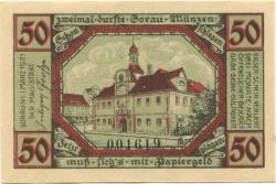 Sorau (heute: PL-Zary) - Stadt - 1.3.1921 - 50 Pfennig