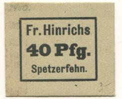 Spetzerfehn (heute: Großefehn) - Hinrichs, Frerich, Gasthaus und Bäckerei - -- - 40 Pfennig 