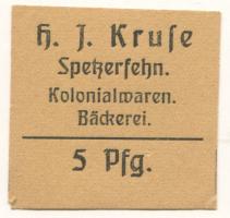 Spetzerfehn (heute: Großefehn) - Kruse, H. J., Kolonialwaren, Bäckerei - -- - 5 Pfennig