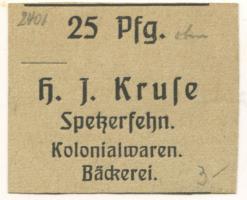 Spetzerfehn (heute: Großefehn) - Kruse, H. J., Kolonialwaren, Bäckerei - -- - 25 Pfennig