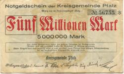 Speyer - Kreisgemeinde Pfalz - -- - 5 Millionen Mark 