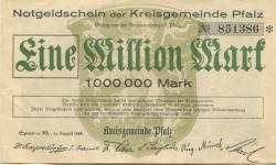 Speyer - Kreisgemeinde Pfalz - 11.8.1923 - 1 Million Mark