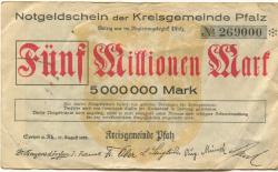 Speyer - Kreisgemeinde Pfalz - 11.8.1923 - 5 Millionen Mark