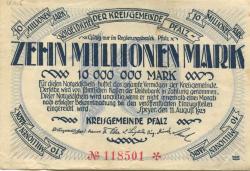 Speyer - Kreisgemeinde Pfalz - 11.8.1923 - 10 Millionen Mark