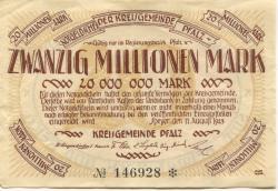 Speyer - Kreisgemeinde Pfalz - 11.8.1923 - 20 Millionen Mark