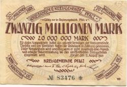 Speyer - Kreisgemeinde Pfalz - 11.8.1923 - 20 Millionen Mark