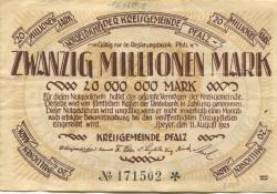 Speyer - Kreisgemeinde Pfalz - 11.8.1923 - 20 Millionen Mark