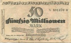 Speyer - Kreisgemeinde Pfalz - 1.10.1923 - 1.4.1924 - 50 Millionen Mark
