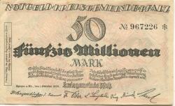 Speyer - Kreisgemeinde Pfalz - 1.10.1923 - 1.4.1924 - 50 Millionen Mark