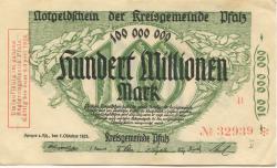 Speyer - Kreisgemeinde Pfalz - 1.10.1923 - 1.4.1924 - 100 Millionen Mark