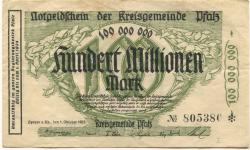 Speyer - Kreisgemeinde Pfalz - 1.10.1923 - 1.4.1924 - 100 Millionen Mark
