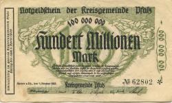 Speyer - Kreisgemeinde Pfalz - 1.10.1923 - 1.4.1924 - 100 Millionen Mark