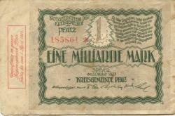 Speyer - Kreisgemeinde Pfalz - 1.10.1923 - 1.4.1924 - 1 Milliarde Mark 