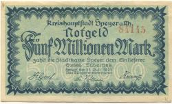 Speyer - Stadt - 27.7.1923 - 5 Millionen Mark