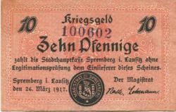 Spremberg - Stadt - 26.3.1917 - 10 Pfennig