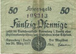 Spremberg - Stadt - 26.3.1917 - 50 Pfennig
