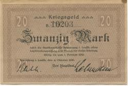 Spremberg - Stadt - 4.10.1918 - 1.2.1919 - 20 Mark