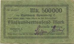 Spremberg - Stadtbank - 1.8.1923 - 500000 Mark