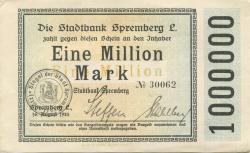 Spremberg - Stadtbank - 16.8.1923 - 1 Million Mark
