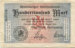 Spremberg - Stadtbank - 20.8.1923 - 100000 Mark