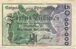 Spremberg - Stadtbank - 25.9.1923 - 50 Millionen Mark