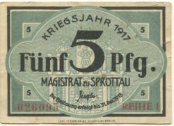 Sprottau (heute: PL-Szprotawa - Stadt) - 1917 - 31.12.1918 - 5 Pfennig
